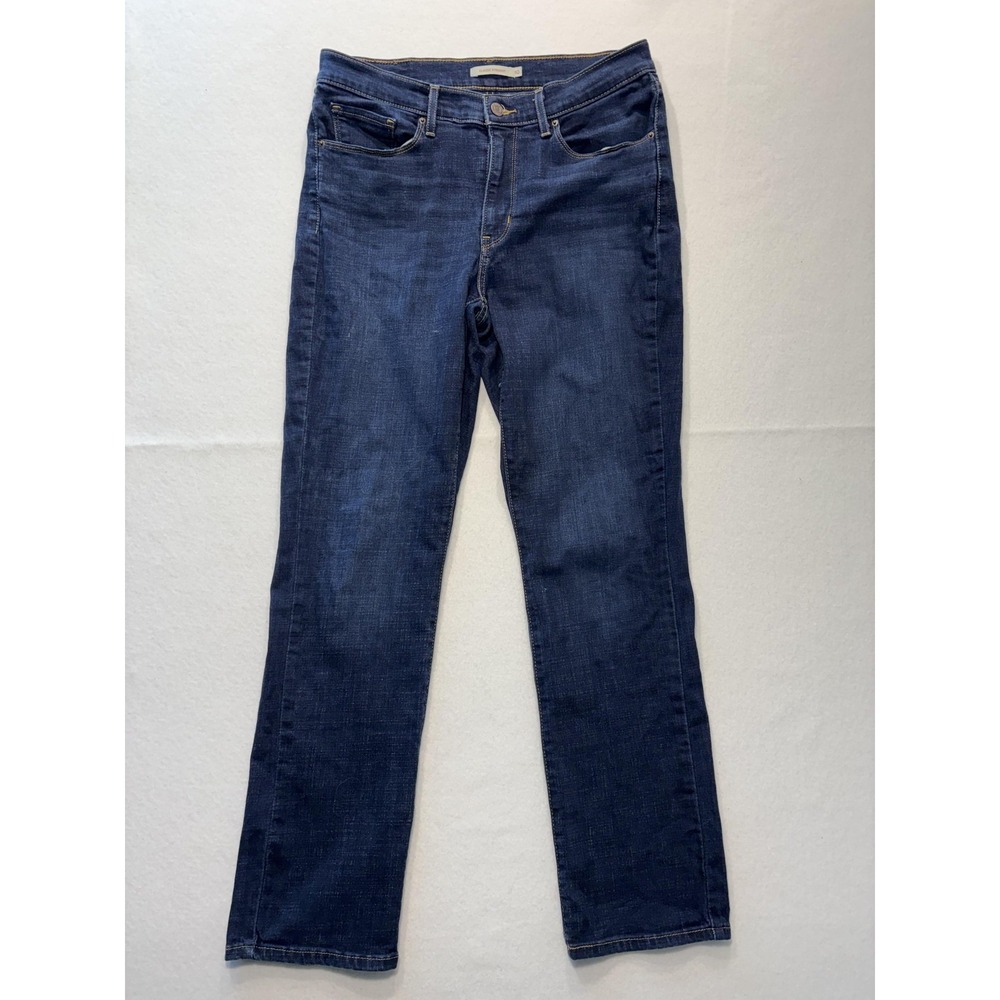 Levi's Classic Straight Jeans Womens 10 Blue Dark Wash Mid Rise Stretch 32x30